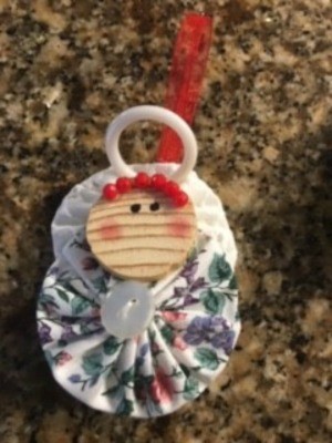 Yo Yo Christmas Angel Ornament - finished ornament