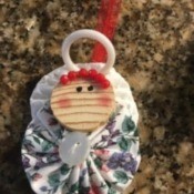 Yo Yo Christmas Angel Ornament - finished ornament