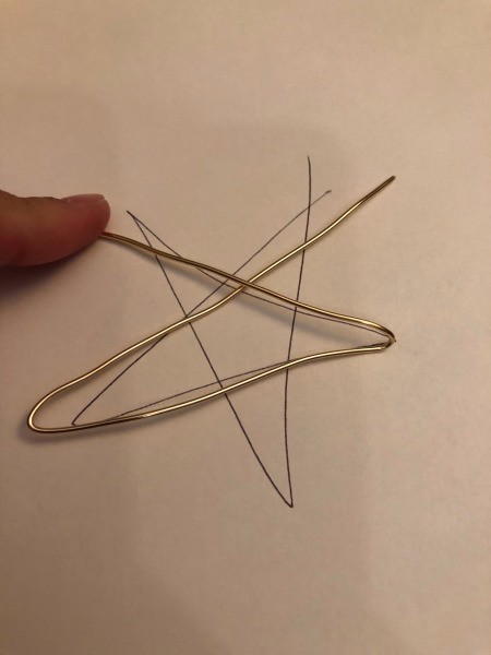 DIY Wire Star Christmas Tree Topper - two bends later