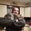 Zelda (Mixed Breed Cat) - man holding a pretty cat