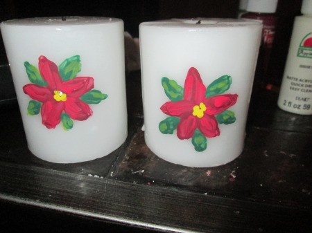 Designing Two For One - two poinsettia candles