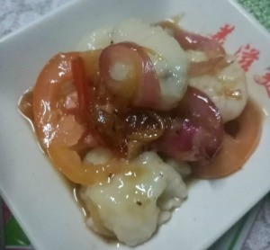 Savory Rice Balls Salad on plate