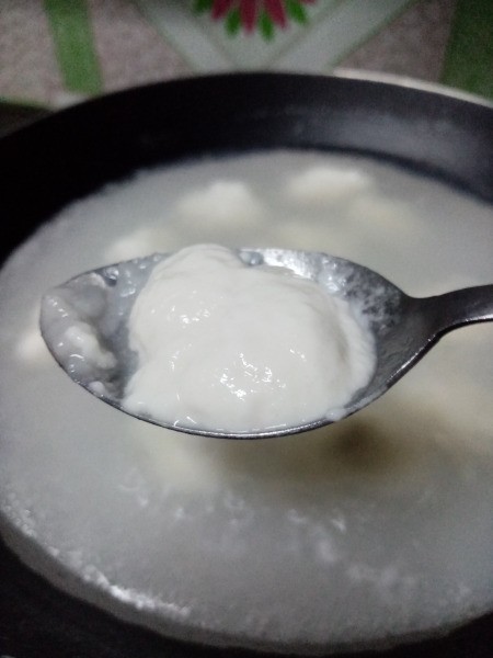 cooking dough in pan