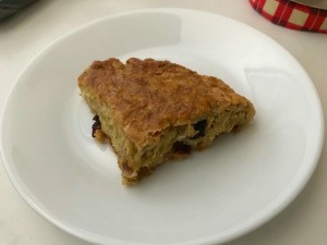 baked Raisin Oatmeal Scone on plate