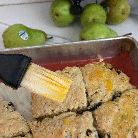 brushing Scones with egg