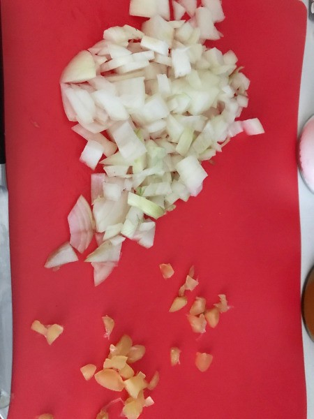 chopped onion & garlic