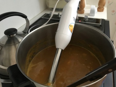 using emersion blender in Butternut Squash Soup