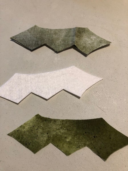 English Paper Pieced Flower Pillow - flower crown pieces and interfacing for this part