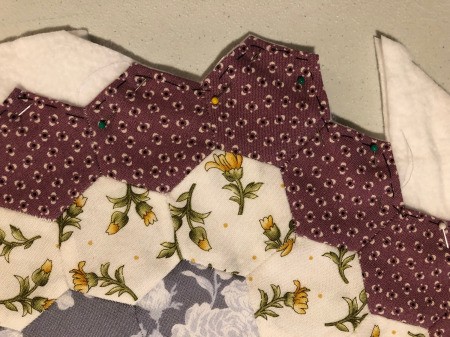 English Paper Pieced Flower Pillow - removing excess batting