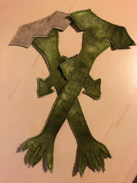 English Paper Pieced Flower Pillow - front and back stems