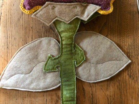 English Paper Pieced Flower Pillow - view of the back