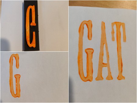 Thanksgiving "Gather" Leaf Frame - apply orange paint to stamp and transfer to paper