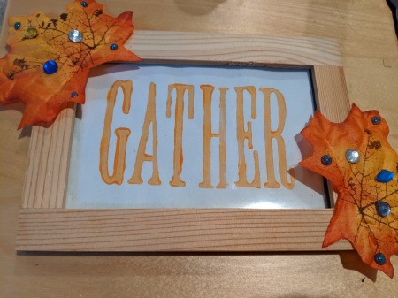 Thanksgiving "Gather" Leaf Frame - second leaf glued in place