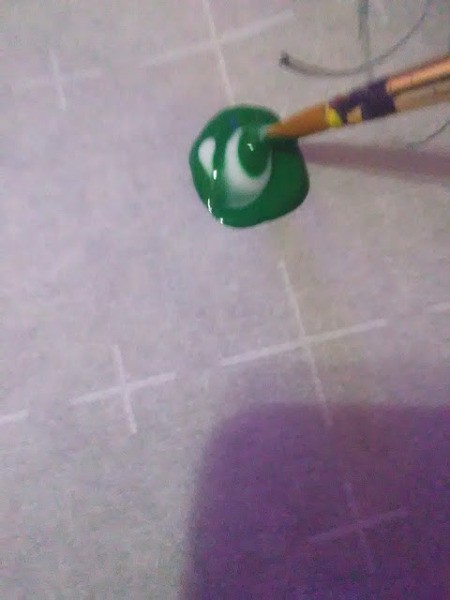 Faux Christmas Stained Glass Candleholder - mix glue into paint