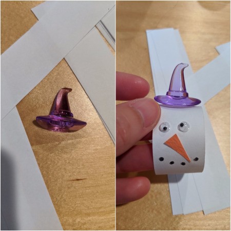 Snowman/Joy Paper Chain Ornament - add the hat or make one from paper and glue in place