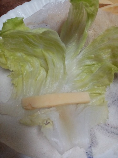 cheese on lettuce