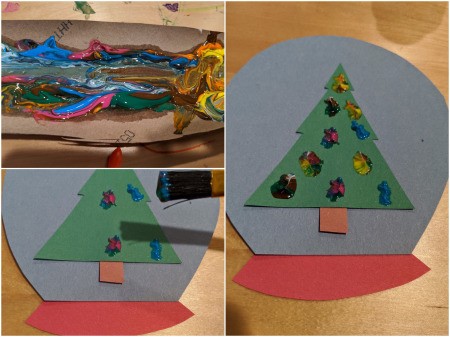 Paper Snow Globe Ornament - use paint to add ornaments