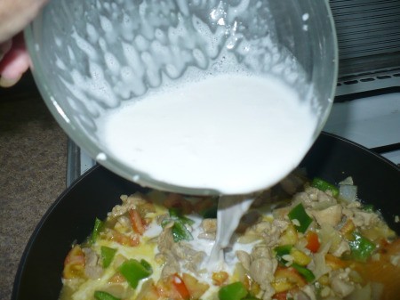adding Coconut Milk