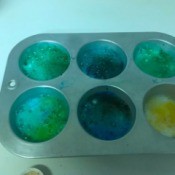Fizzy Hidden Colors - muffin pan with fizzy contents