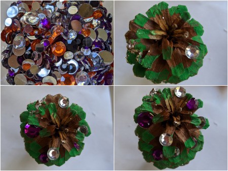 Christmas Tree Place Card Holders - glue or stick on gems as ornaments