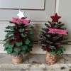 Christmas Tree Place Card Holders - two Christmas tree placecard holders