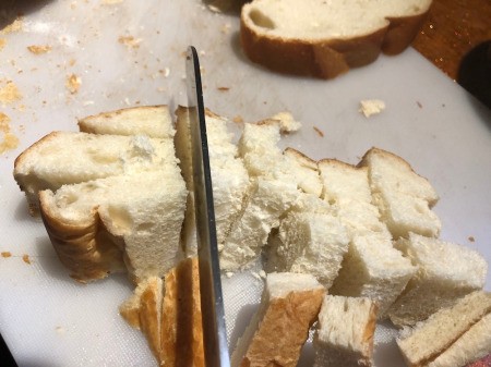 cutting bread