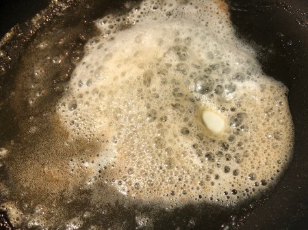 melting butter in pan