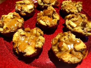 Bread Pudding Cups on plate