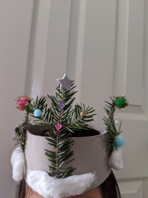 Christmas Tree Hat - hat on child's head