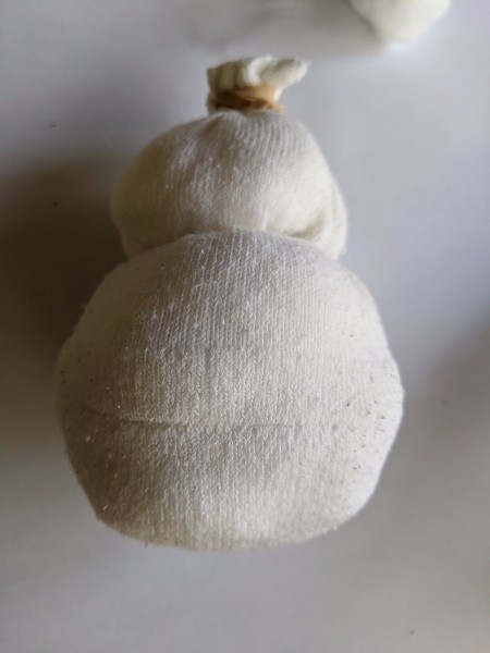 No-Sew Christmas Sock Snowman - cut off excess sock