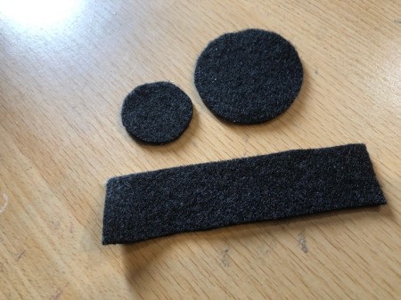 Melted Snowman Ornament - cut out parts for hat from black felt