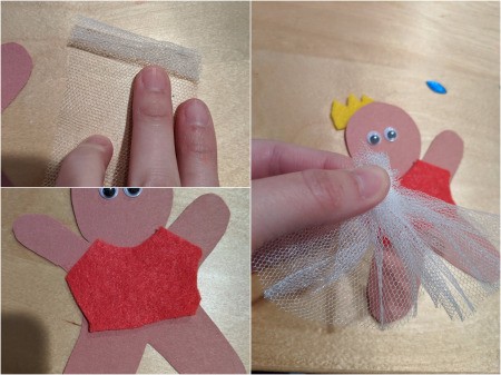 Ballerina Gingerbread Ornament - cut and roll tulle
