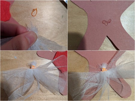 Ballerina Gingerbread Ornament - glue tulle in place