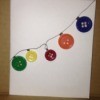 Button Christmas Cards - light strand card completed