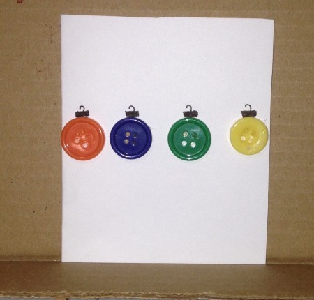 Button Christmas Cards - glue buttons in place right below