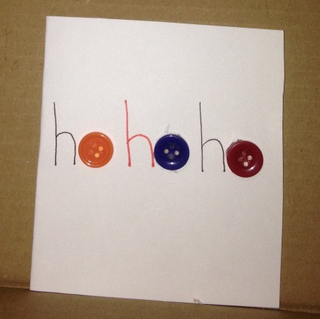 Button Christmas Cards - ho ho ho card complete