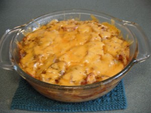 finished Cheesy Potatoes with Onions