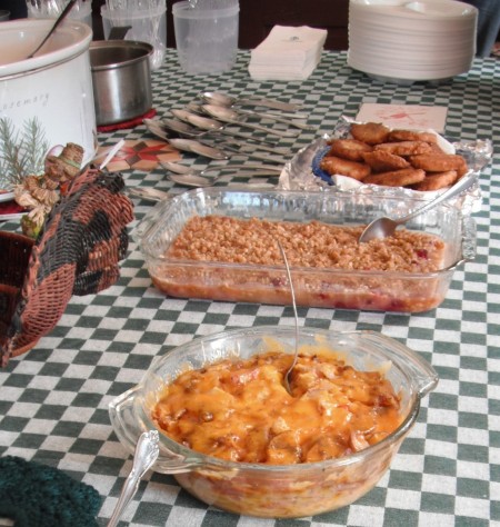 casseroles on table