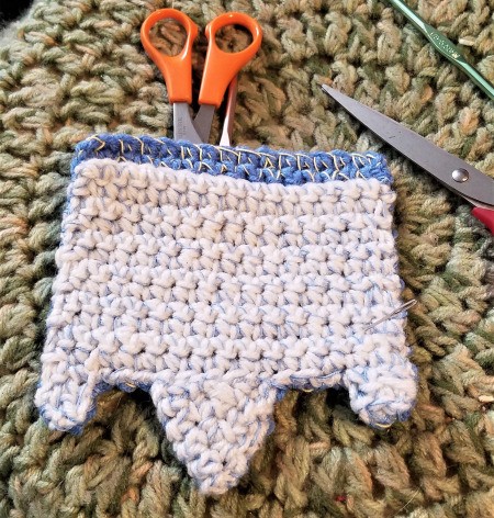 Crocheted Pouch with Lanyard for Crafting Supplies - sew front to back