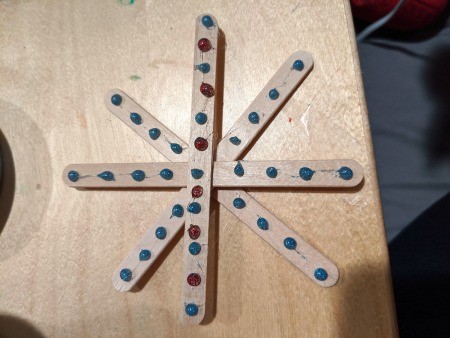 Making Popsicle Stick Snowflake Ornaments