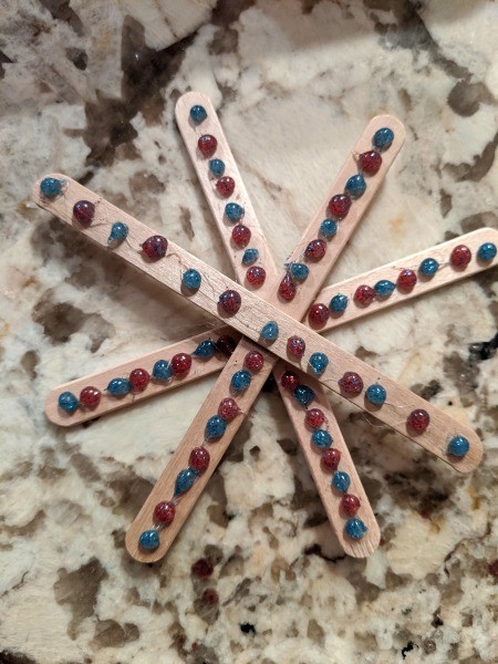 Making Popsicle Stick Snowflake Ornaments