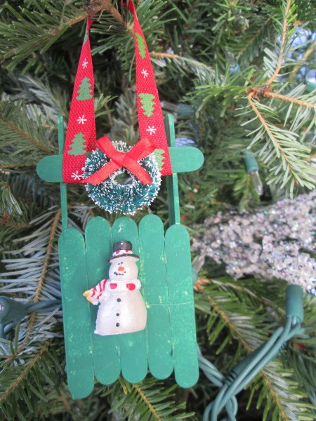 Making a Popsicle Stick Wooden Sled Ornament | My Frugal Christmas