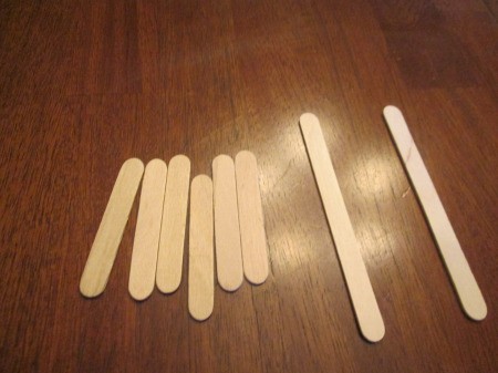 Popsicle Stick Sled - lay out sticks for each sled