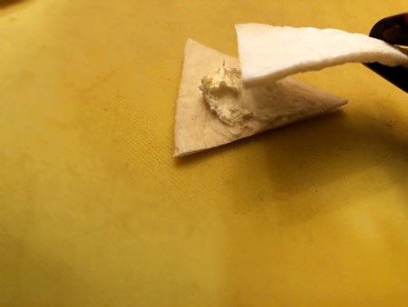 putting tortilla trangles together