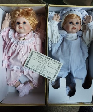 Value of Knightsbridge Heirloom Twin Dolls - girl and boy dolls in boxes