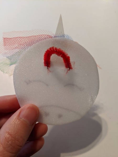 Rainbow Unicorn Ornament - make a pipe cleaner hook and attach