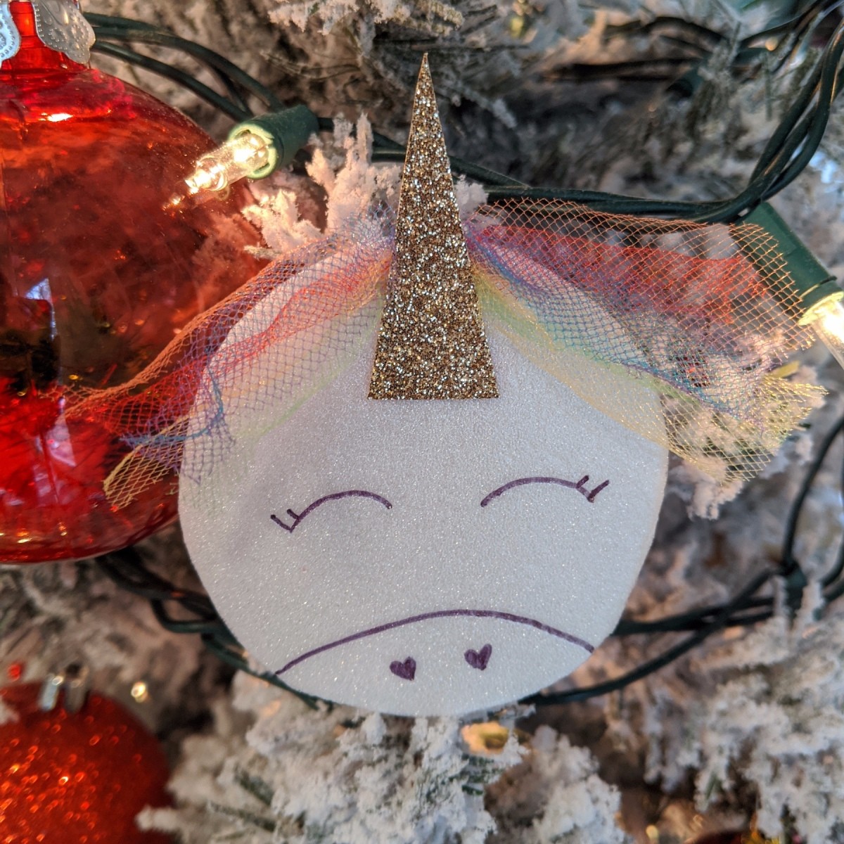 Making a Rainbow Unicorn Ornament | My Frugal Christmas