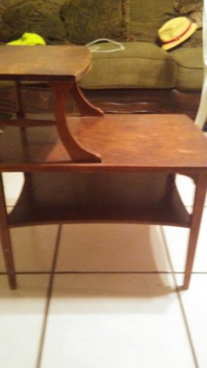 Identifying a Mersman Table - side view of a two tier table