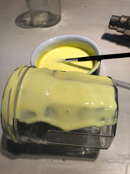 Faux Wax Drip Jar Candle Holders - apply with brush to the outside of the jar in sections