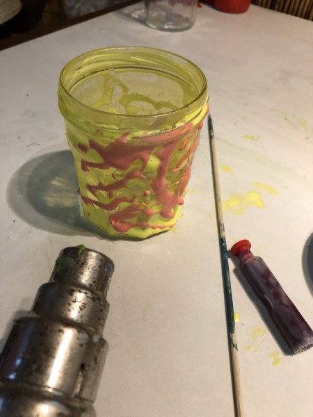 Faux Wax Drip Jar Candle Holders - dry with the gun